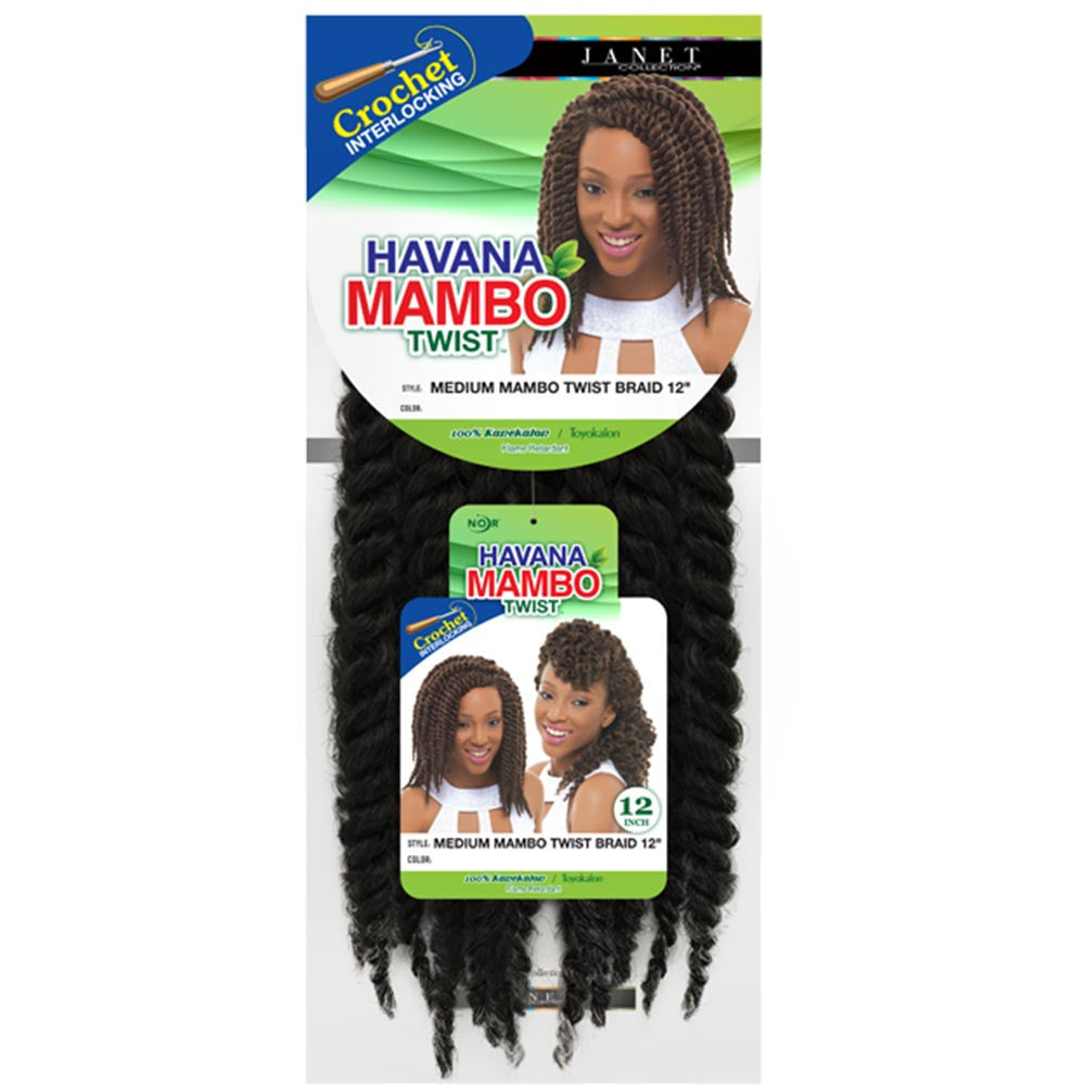 Janet Noir 100% Kanekalon Braid - HAVANA MEDIUM MAMBO TWIST 12 ...